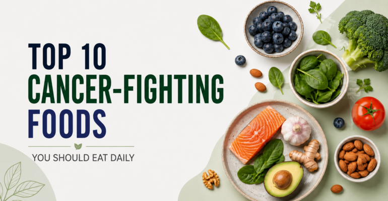 The food choices you make every day have a bigger impact on your general health than you think. Although there is not any one type of food that could treat cancer, you should consume foods that are nutrient-packed and promote healthy cells, strengthen your immune system and lower the levels of chronic inflammation. Top 10 Cancer-Fighting Foods You Should Eat Daily